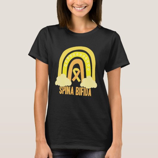 Spina Bifida Awareness Yellow Ribbon For Men Women T-shirt (Voorkant)