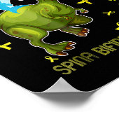 Spina bifida bewustzijn haai en dinosaurus poster (Hoek)