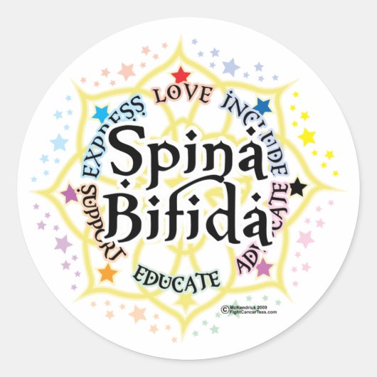Spina Bifida Lotus Ronde Sticker (Voorkant)