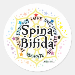 Spina Bifida Lotus Ronde Sticker