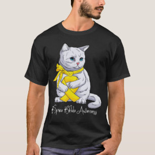 Spina Bifida Maand van de Aandacht Gele Lint Kat T-shirt