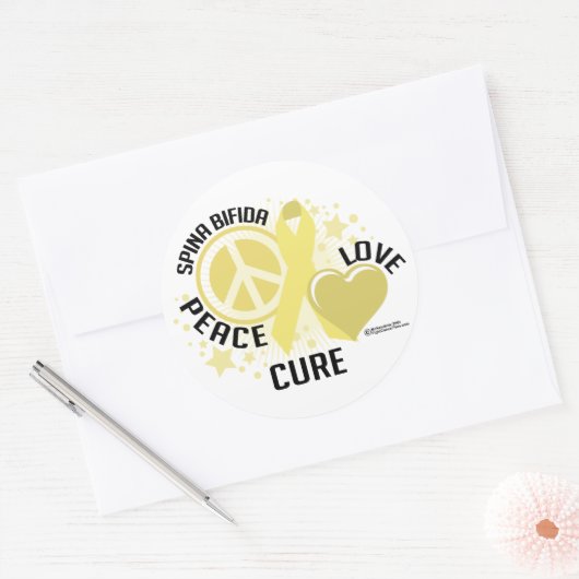 Spina Bifida PLC Ronde Sticker (Envelop)
