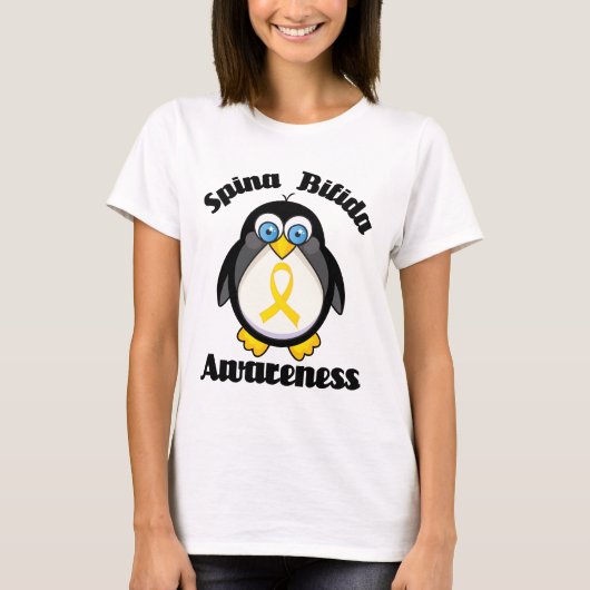Spina Bifida Support Penguin Dames T-shirt (Voorkant)