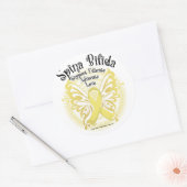 Spina Bifida Vlinder 3 Ronde Sticker (Envelop)