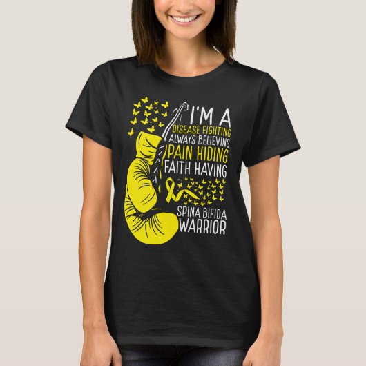 Spina Bifida Warrior Awareness Ribbon Disease T-shirt (Voorkant)