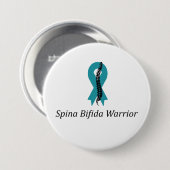 Spina Bifida Warrior Pin Button met Blauwgroen lin (Voorkant /achterkant)