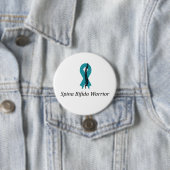 Spina Bifida Warrior Pin Button met Blauwgroen lin (In situ)
