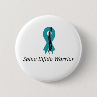 Spina Bifida Warrior Pin Button met Blauwgroen lin