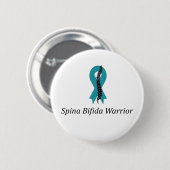 Spina Bifida Warrior Pin Button met Blauwgroen lin (Voorkant /achterkant)