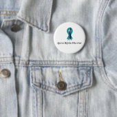 Spina Bifida Warrior Pin Button met Blauwgroen lin (In situ)