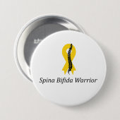 Spina Bifida Warrior Pin Button met geel lint (Voorkant /achterkant)