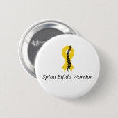 Spina Bifida Warrior Pin Button met geel lint (Voorkant /achterkant)