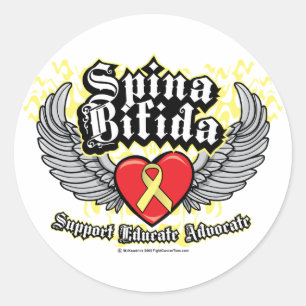 Spina Bifida Wings Ronde Sticker
