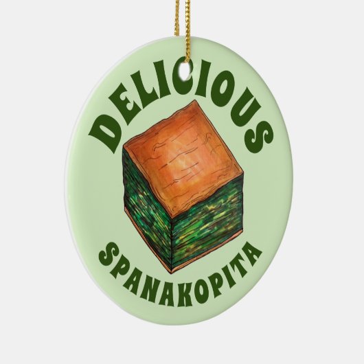 Spinach Feta Phyllo Pie Keramisch Ornament (Rechts)