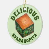 Spinach Feta Phyllo Pie Keramisch Ornament (Links)