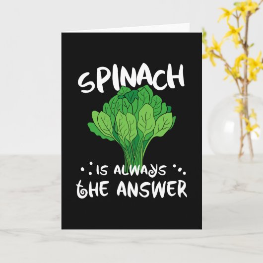 Spinach Is Always The Answer Vegan Kaart (Gele Bloem)
