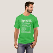 Spinach Nutrition Food Facts Funny Thanksgiving Co T-shirt (Voorkant volledig)