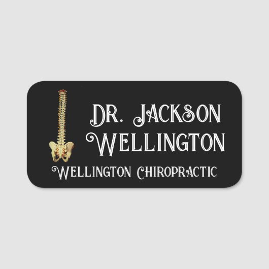 Spinal Column Chiropractic Business in Black Name  Naamplaatje (Voorkant)