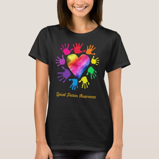 Spinale Fusion Awareness Hands Spinal Fusion T-shirt (Voorkant)