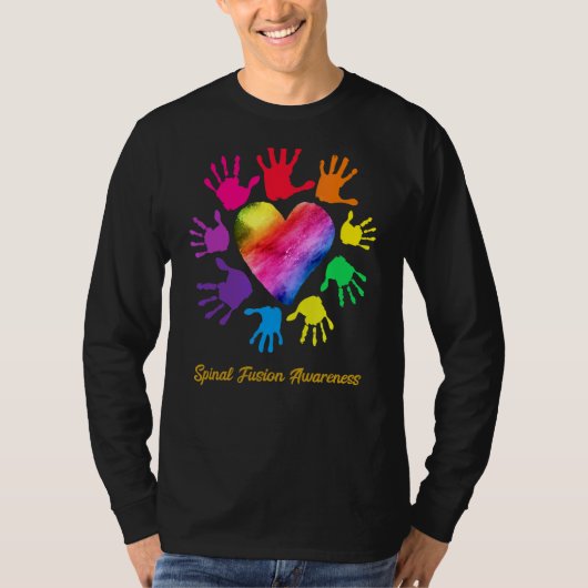 Spinale Fusion Awareness Hands Spinal Fusion T-shirt (Voorkant)