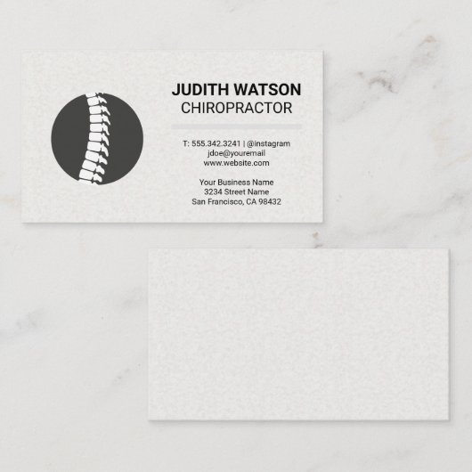 Spinale kabelbinder visitekaartje (Voorkant / Achterkant)