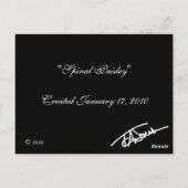 Spinale Paisley Gothic Fractal Signed Mini Print Briefkaart (Achterkant)