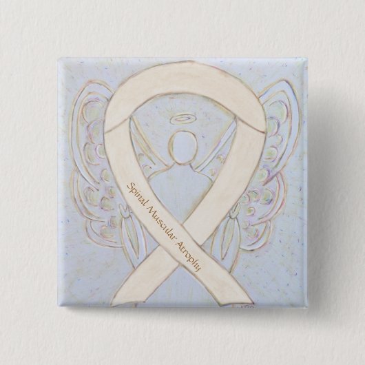 Spinale spierattrofie Bewustheid Ribbon Angel Pin Vierkante Button 5,1 Cm (Voorkant)