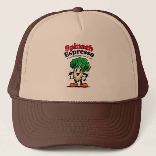 Spinazie Espresso Hoed Trucker Pet (Voorkant)