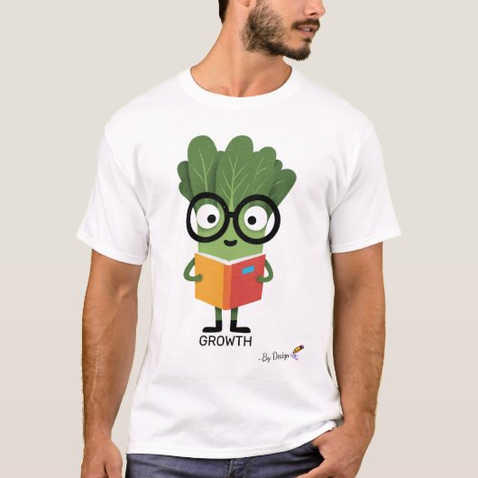 Spinazie met een Bril | GROWTH - By Design T-shirt (Voorkant)