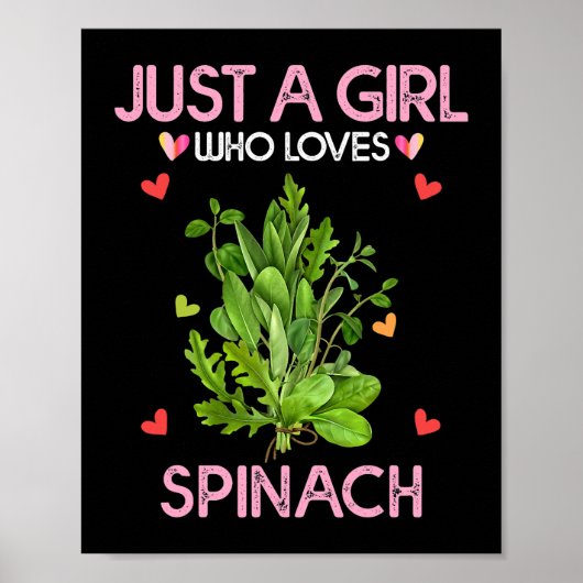 Spinazie Shirt voor vrouwen gewoon een meisje dat Poster (Voorkant)