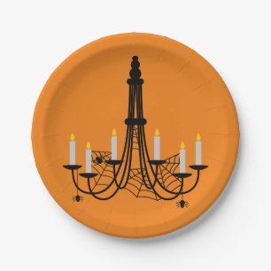 Spinchandelaar Halloween gothic Papieren Bordje