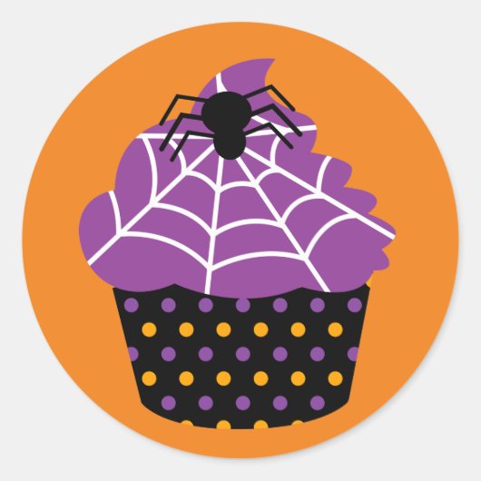 Spincupcake Halloween Ronde Sticker (Voorkant)