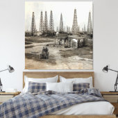 Spindletop Oil field - Texas 1902 Canvas Afdruk (Insitu (Slaapkamer))