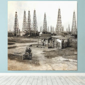 Spindletop Oil field - Texas 1902 Canvas Afdruk (Insitu (Houten vloer))