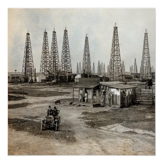 Spindletop Oil field - Texas 1902 Perfect Poster (Voorkant)