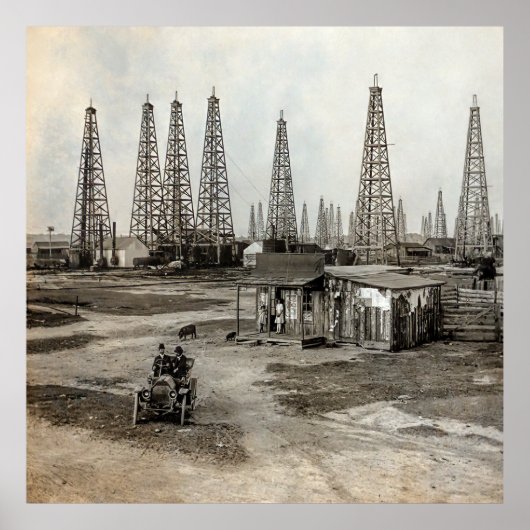 Spindletop Oil field - Texas 1902 Poster (Voorkant)