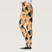 Spindpatroon zwart sinaasappel leggings (Links)