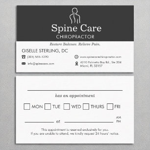 Spine Care Chiropractor Kantoor Afspraak Visitekaartje