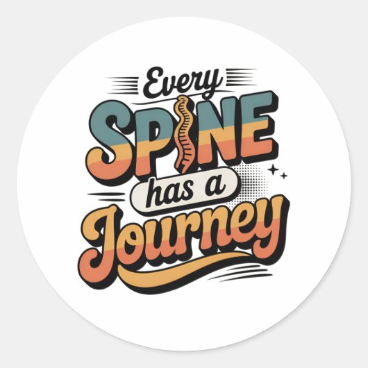 Spine Care Journey and Body Alignment Ronde Sticker (Voorkant)