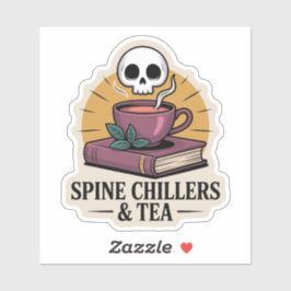 Spine Chillers & Tea - Spooky boek Sticker