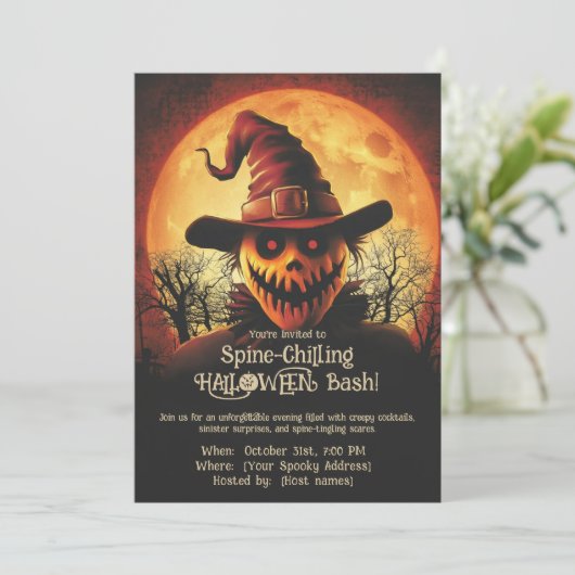 Spine-Chilling HALLOWEEN Bash! Uitnodiging (Staand voorkant)