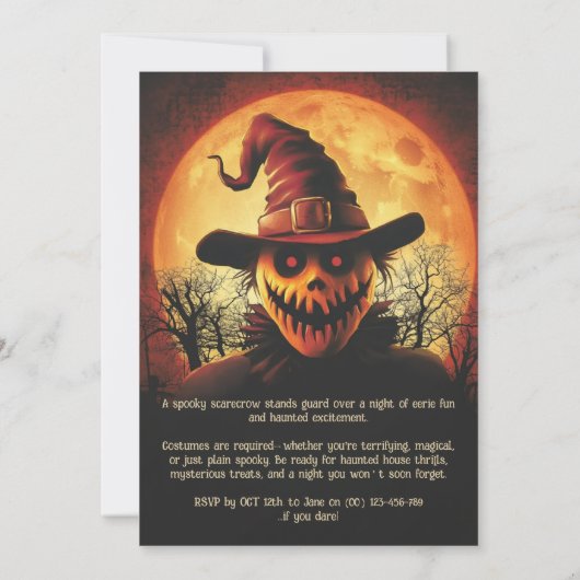 Spine-Chilling HALLOWEEN Bash! Uitnodiging (Achterkant)