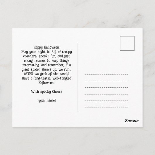 🕷️Spine-Chilling Spider HALLOWEEN kaart (Achterkant)
