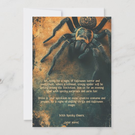 🕷️Spine-Chilling Spider HALLOWEEN Party Kaart (Achterkant)