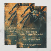 🕷️Spine-Chilling Spider HALLOWEEN Party Kaart (Voorkant / Achterkant)