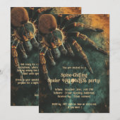 🕷️Spine-Chilling Spider HALLOWEEN Party Kaart (Voorkant / Achterkant)