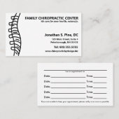 Spine Chiropractor Multiple Appointards Afsprakenkaartje (Voorkant / Achterkant)