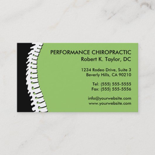 Spine Cutout Chiropractische Visitekaartjes (Voorkant)