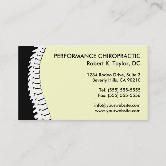Spine Cutout Chiropractische Visitekaartjes (Voorkant)