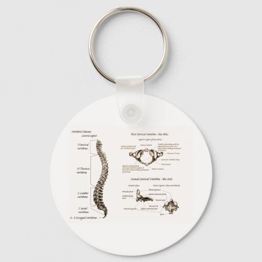 Spine Details Sepia Sleutelhanger (Voorkant)